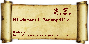 Mindszenti Berengár névjegykártya